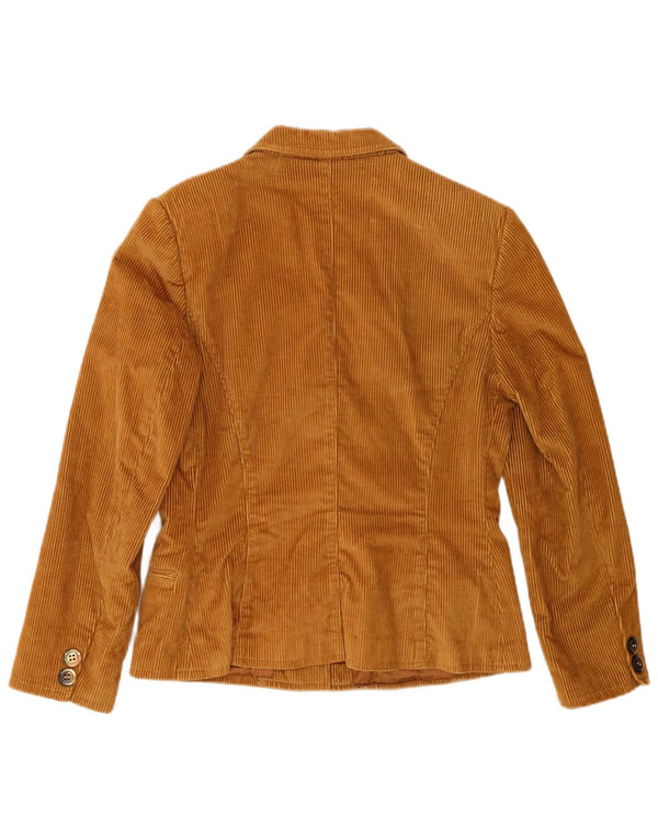 vintage Femmes 3 Bouton Corduroy Blazer Veste UK 12 Brun Moyen