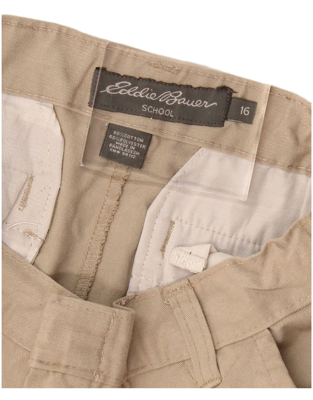 EDDIE BAUER Short Chino Garçon 15-16 ans W26 Coton Beige