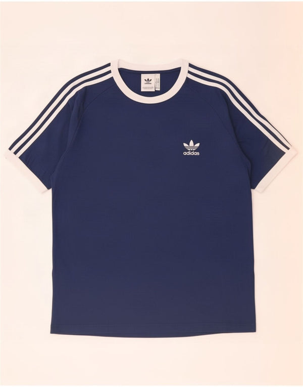 Adidas T-Shirt Homme Top XL Bleu Marine Colorblock Coton