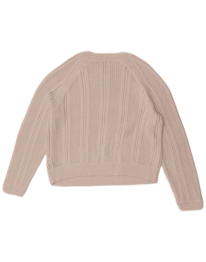 Marks & Spencer Pull court à col rond pour femme UK 14 Medium Off White