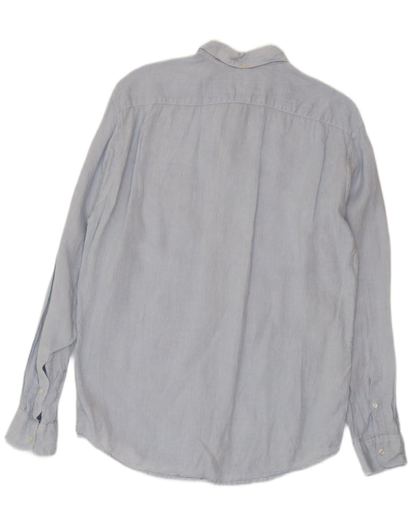 Lacoste Chemise Regular Fit Homme Taille 40 Lin Bleu Moyen
