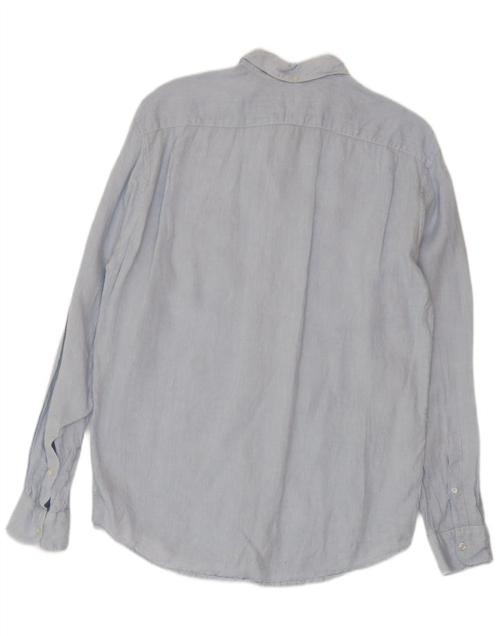 Lacoste Chemise Regular Fit Homme Taille 40 Lin Bleu Moyen