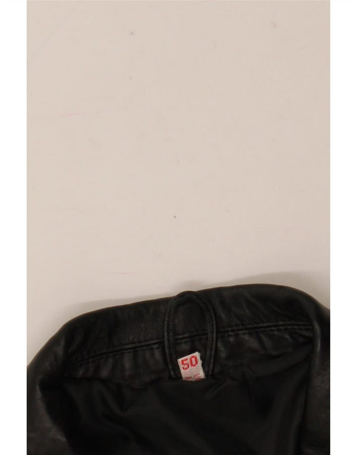 veste en cuir homme vintage IT 50 Grand Noir