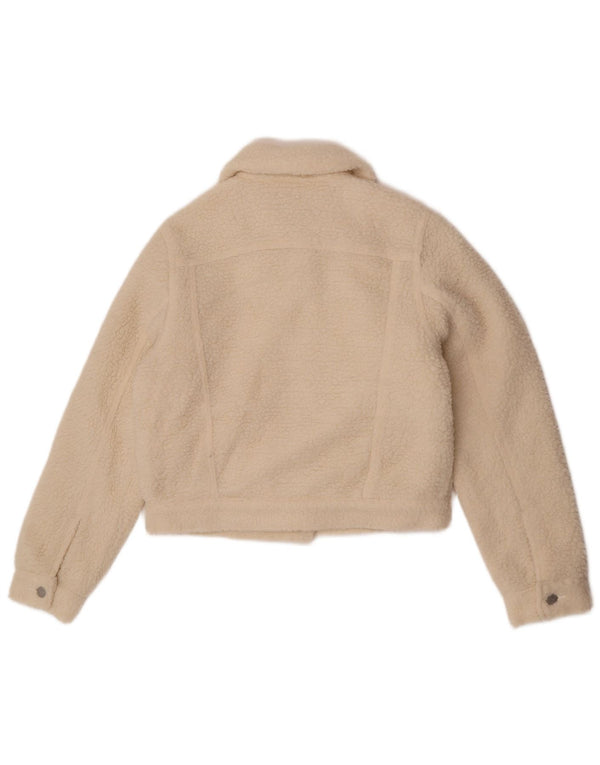 Lee Womens Teddy Crop Bomber Jacket US 10 Grand Blanc Polyester