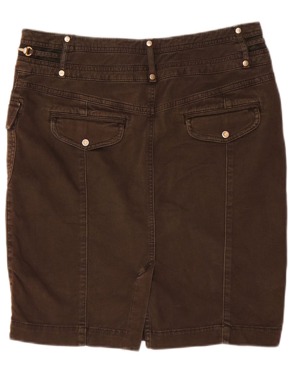 Trussardi Jupe En Jean IT 42 Medium W28 Marron Coton Femme