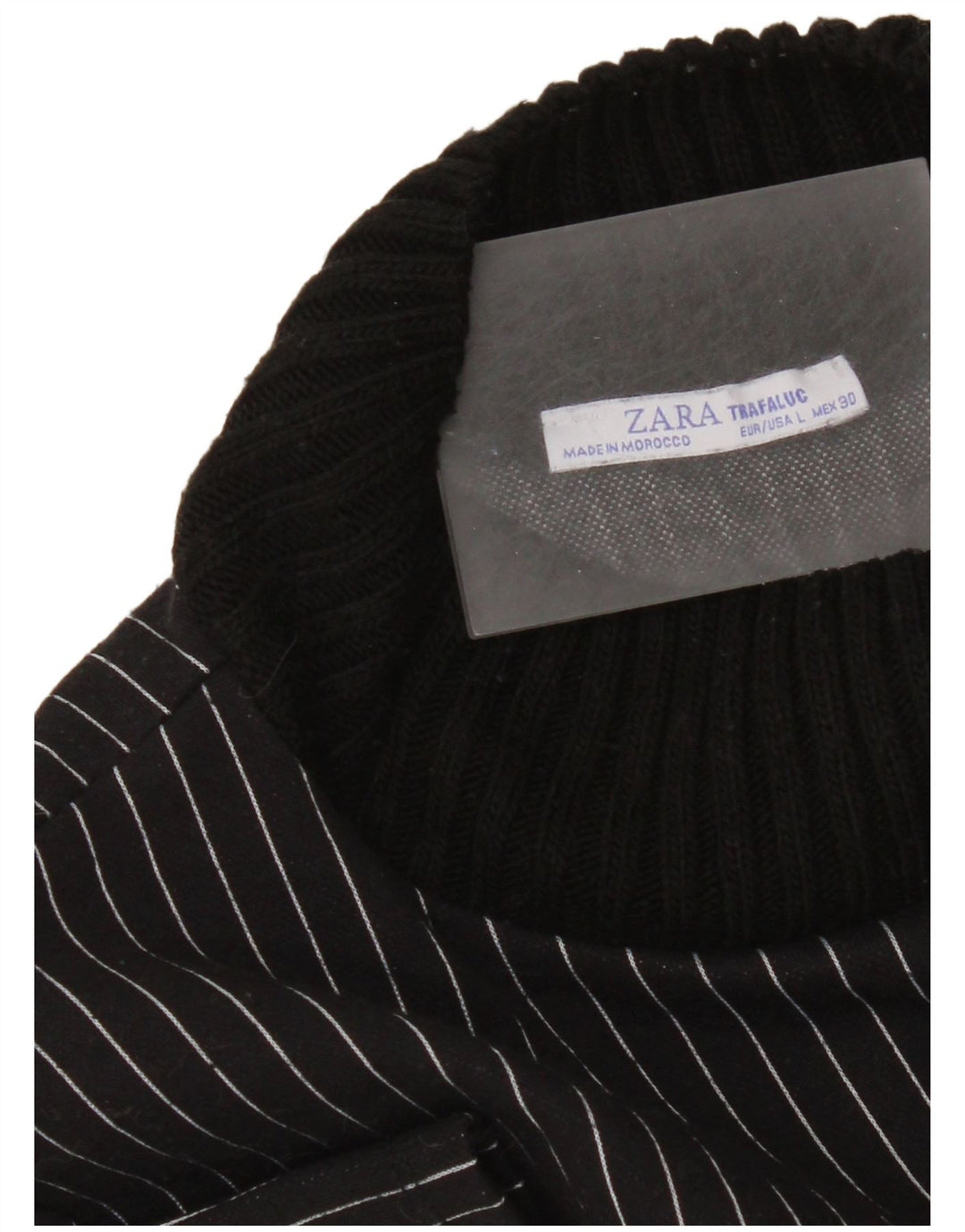 Zara Robe droite pour femme UK 16 Grandes rayures noires