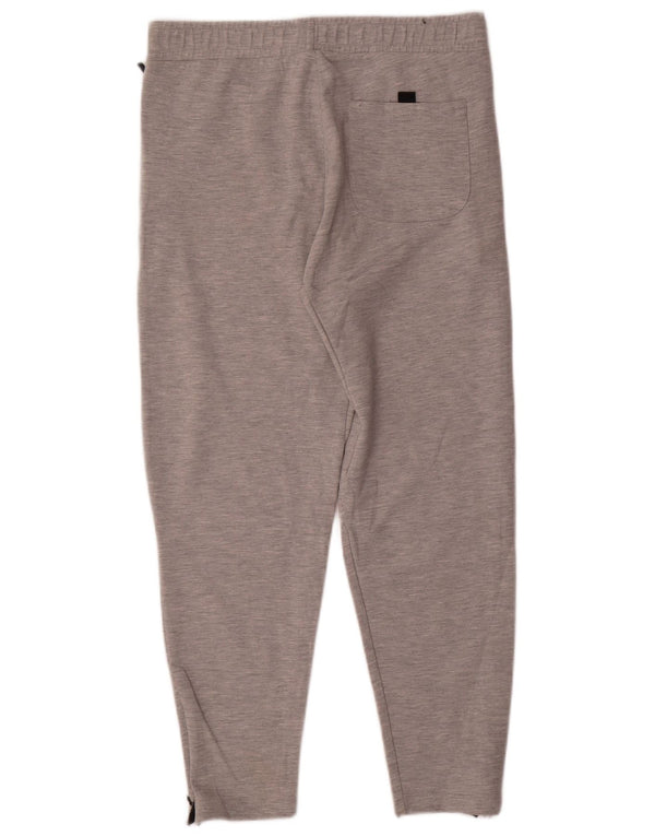 Zara Pantalon de survêtement pour femme UK 14 Large Gris Colorblock Polyester