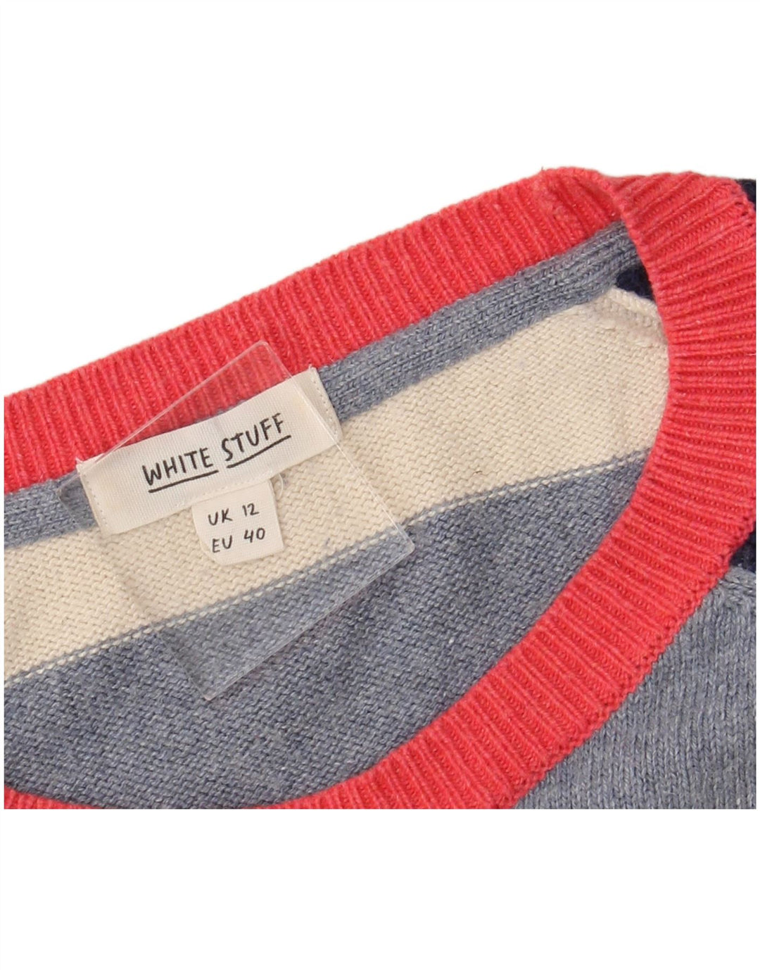 WHITE STUFF Pull à col bateau pour femme UK 12 Medium Multicolore