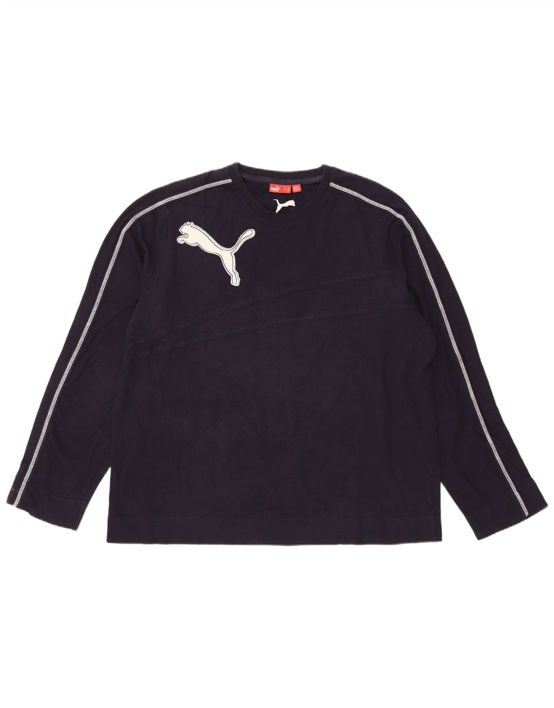 Puma Haut graphique à manches longues pour homme XL en coton bleu marine