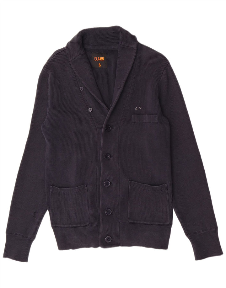 Sun68 Pull Cardigan Homme Petit Bleu Marine Coton