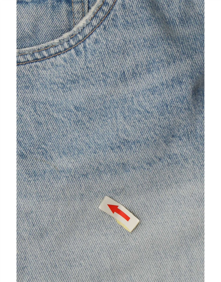 Zara Short en jean vieilli pour femme EU 44 XL W34 Bleu