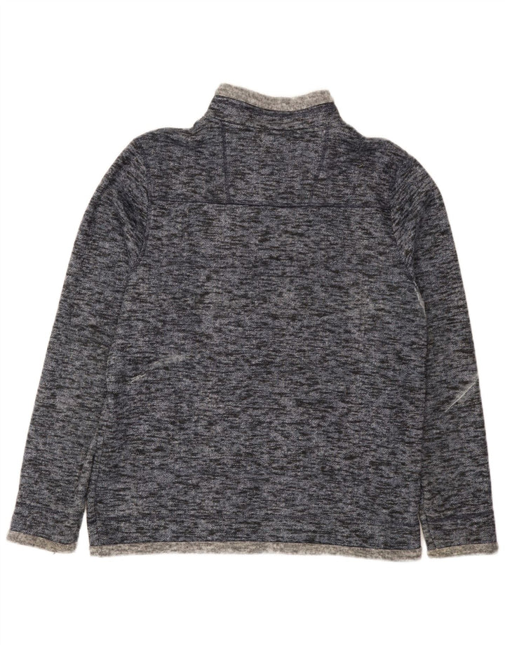 Weird Fish Sweat-shirt col zippé pour homme en polyester moucheté bleu moyen