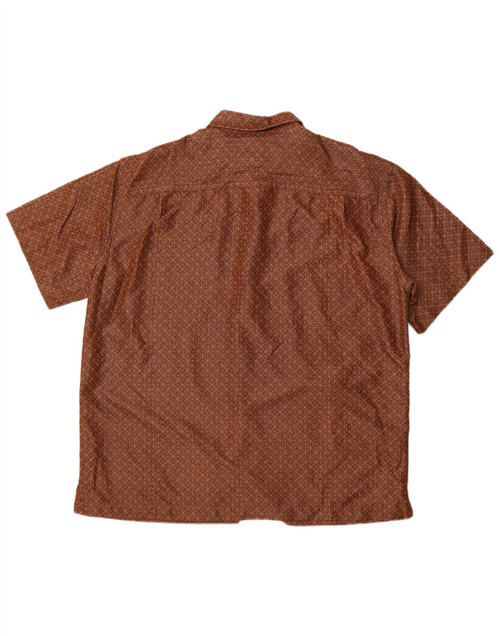 DOCKERS Chemise à Manches Courtes Homme XL Rayonne Géométrique Marron