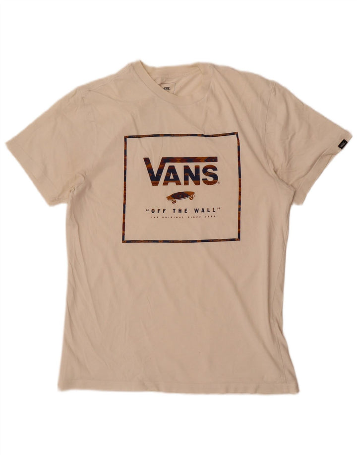 Vans T-shirt graphique ajusté sur mesure pour homme en coton blanc moyen