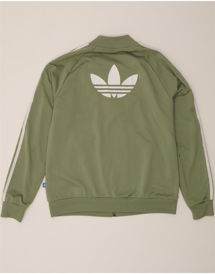 Adidas Veste de survêtement graphique pour femme UK 16 Large Vert Polyester