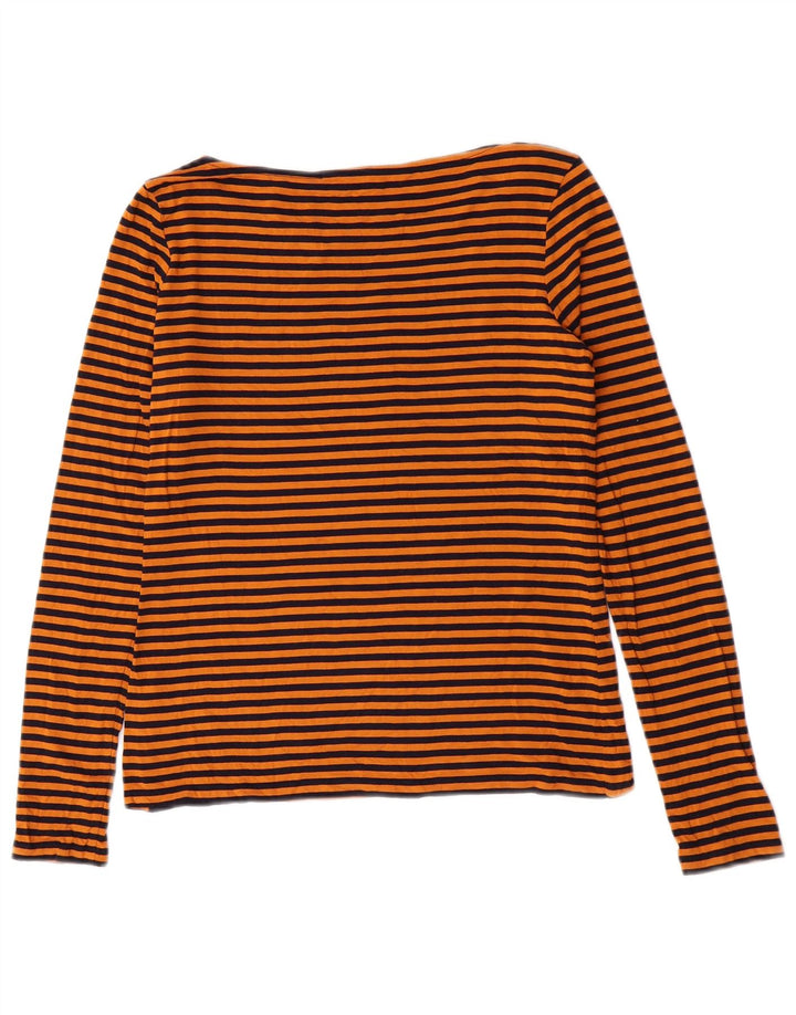 Hobbs Haut à manches longues pour femme UK 42 Viscose rayée orange moyen
