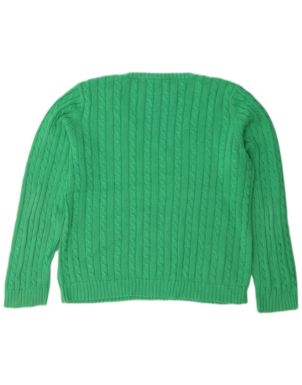 Ralph Lauren Pull col en V pour femme UK 16 Grand coton vert