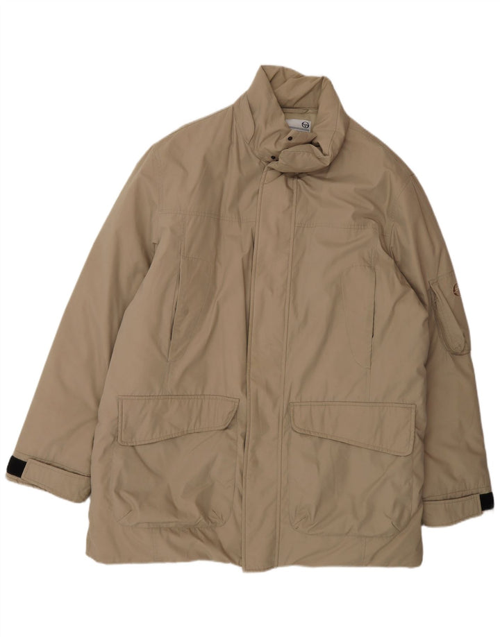 Sergio Tacchini Manteau coupe-vent pour homme UK 40 Large Beige Polyester