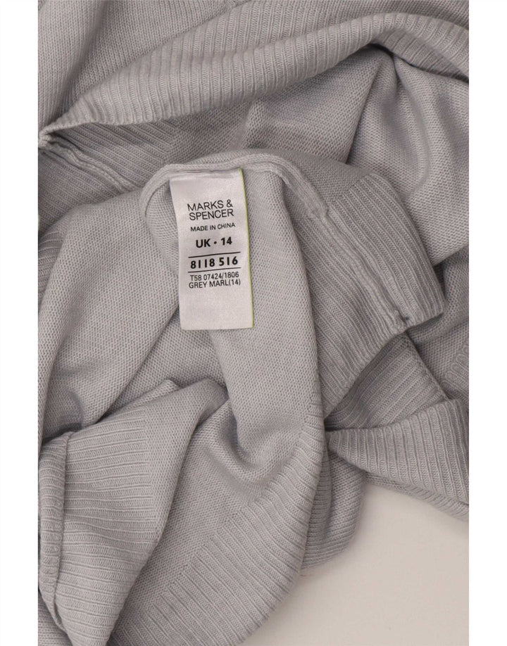 Marks & Spencer Pull col bateau pour femme UK 14 Large Gris