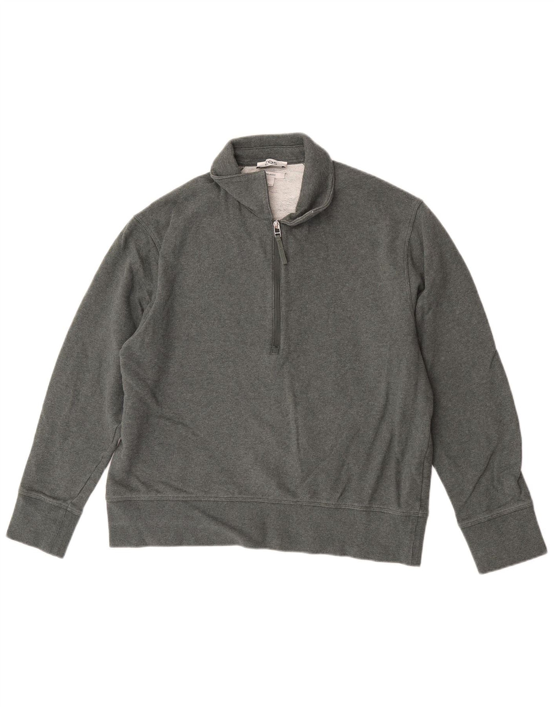 Cos Sweat-shirt décontracté à col zippé pour homme en coton vert moyen