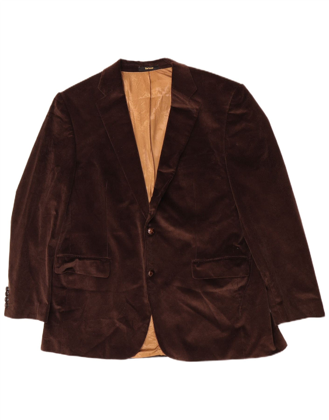 Barbour Veste blazer en velours côtelé à 2 boutons pour homme IT 56 3XL en coton marron