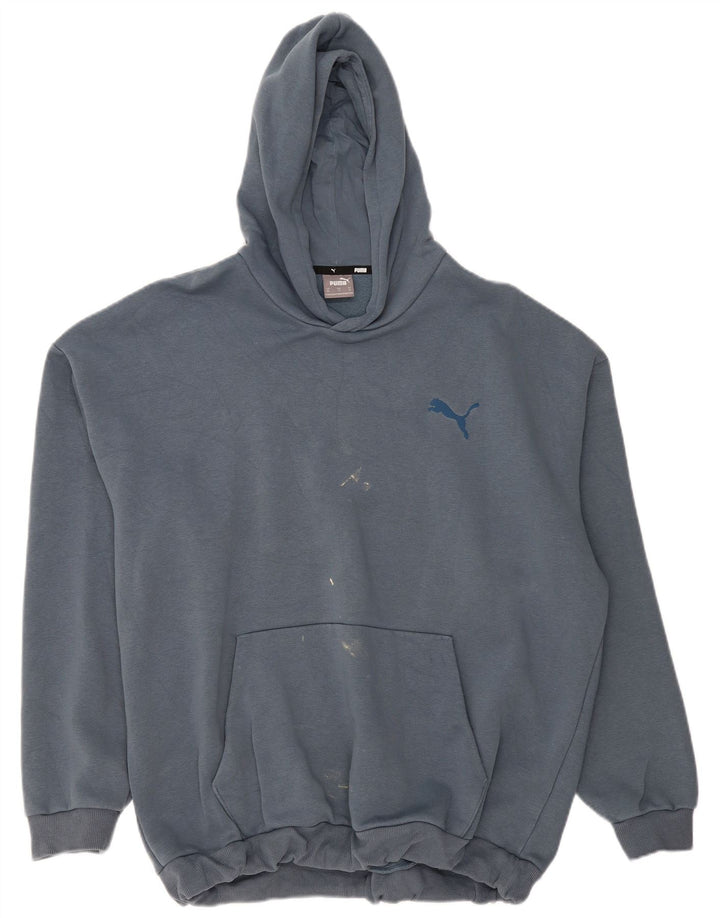 PUMA Pull à capuche pour homme XL Bleu Coton