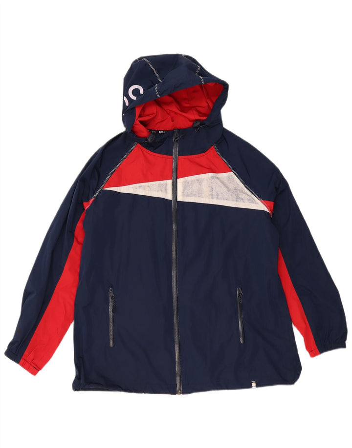 Crew Clothing Veste de pluie graphique pour femme UK 12 Bleu marine moyen Colourblock