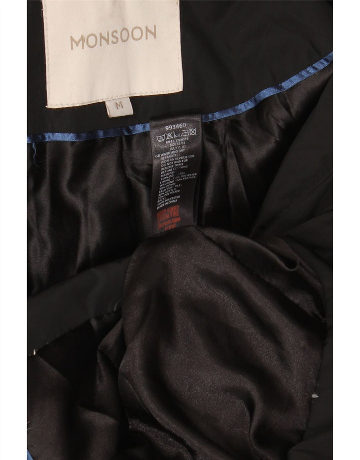 Monsoon Manteau rembourré à capuche pour femme UK 44 Polyester noir moyen