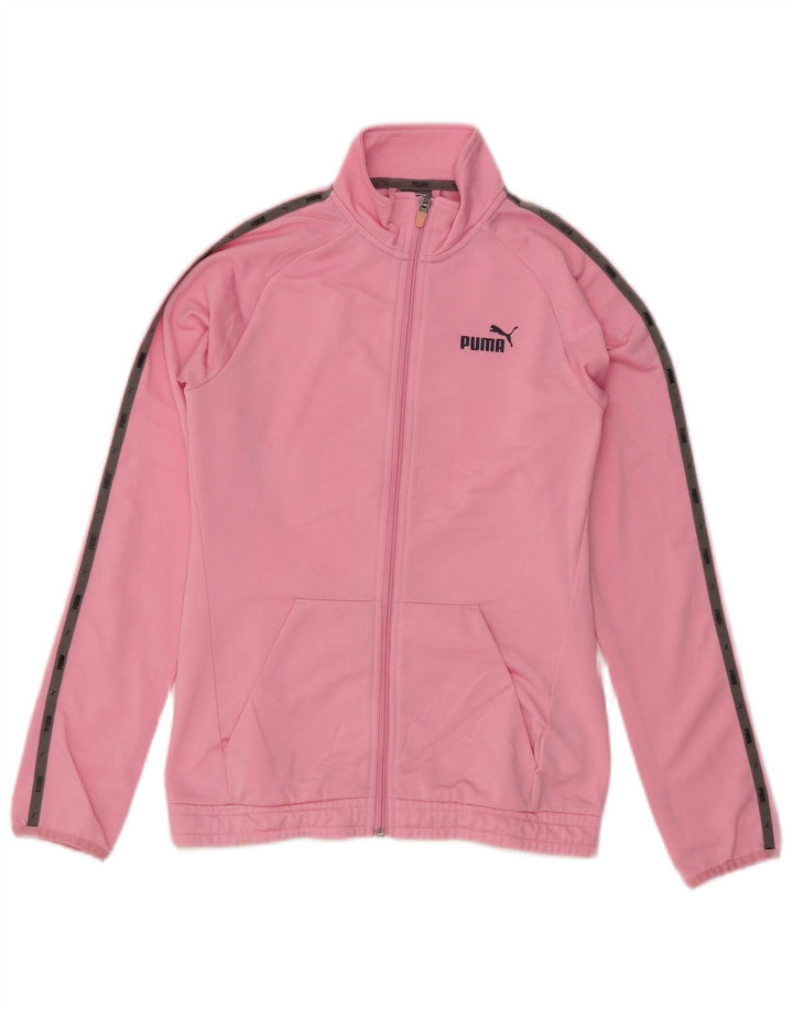 PUMA Veste de survêtement pour fille 13-14 ans Rose Colorblock Polyester
