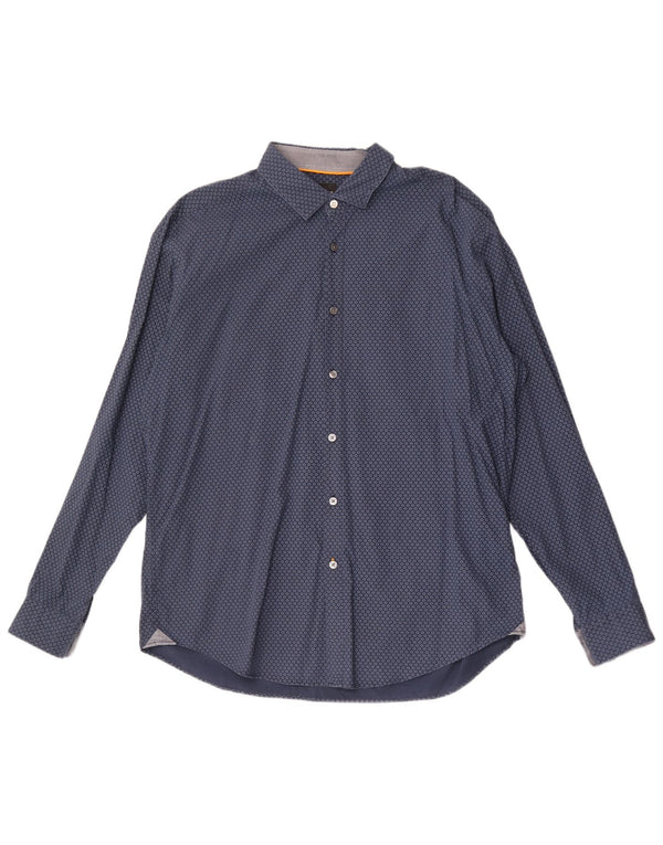Hugo Boss Chemise Homme XL Bleu Marine Coton Floral