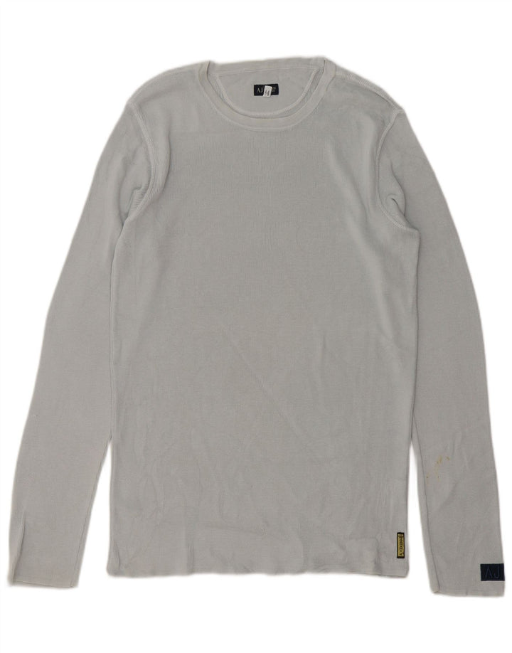 Armani Jeans Haut à manches longues pour homme en coton gris grand