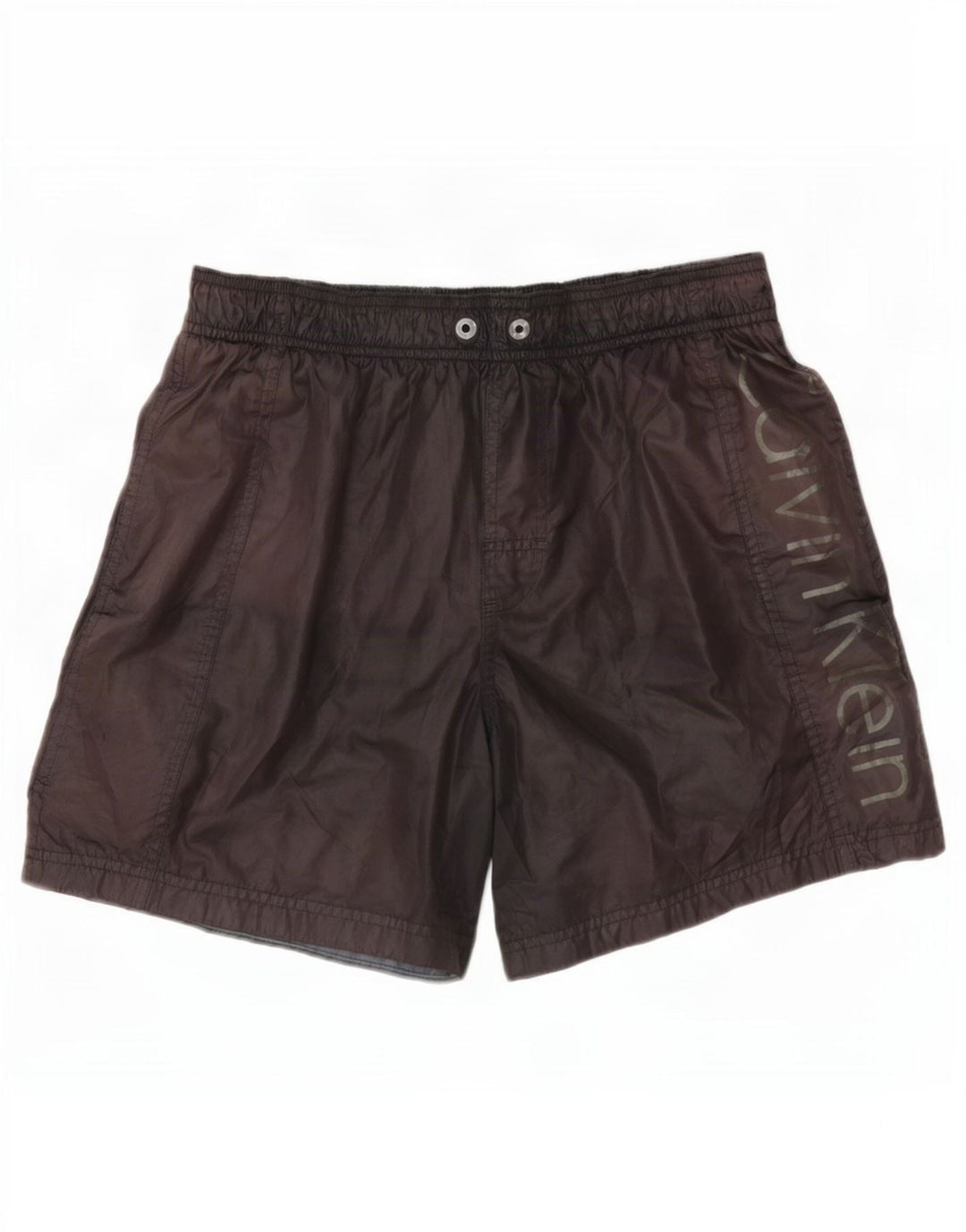 Calvin Klein Short de bain graphique pour hommes, petit, marron, polyester