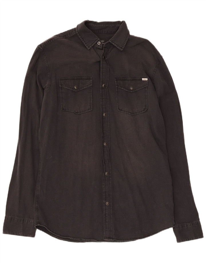 JACK & JONES Chemise en Jean Homme Noir Moyen Coton