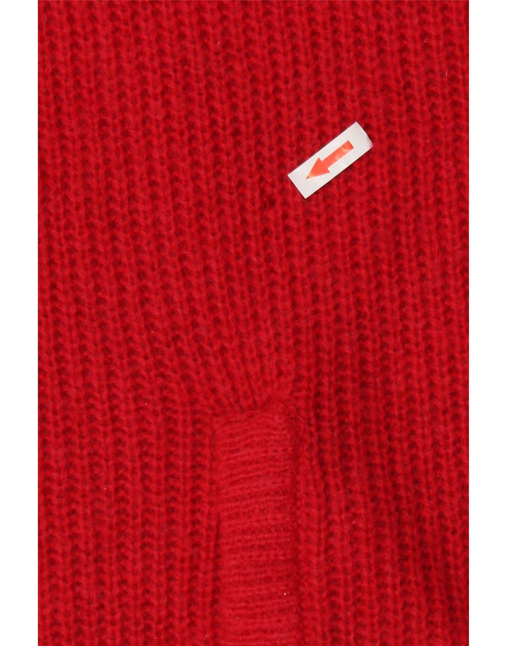 vintage Femme Cardigan Pull UK 16 Grand Rouge