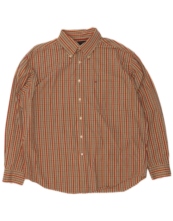 Tommy Hilfiger Chemise Homme XL Beige Carreaux Coton