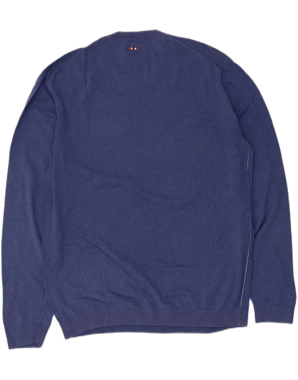 Napapijri Pull à col rond pour homme Geographic 2XL Bleu Coton