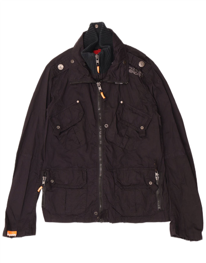 Superdry Veste Militaire Homme UK 38 Coton Bleu Marine Moyen