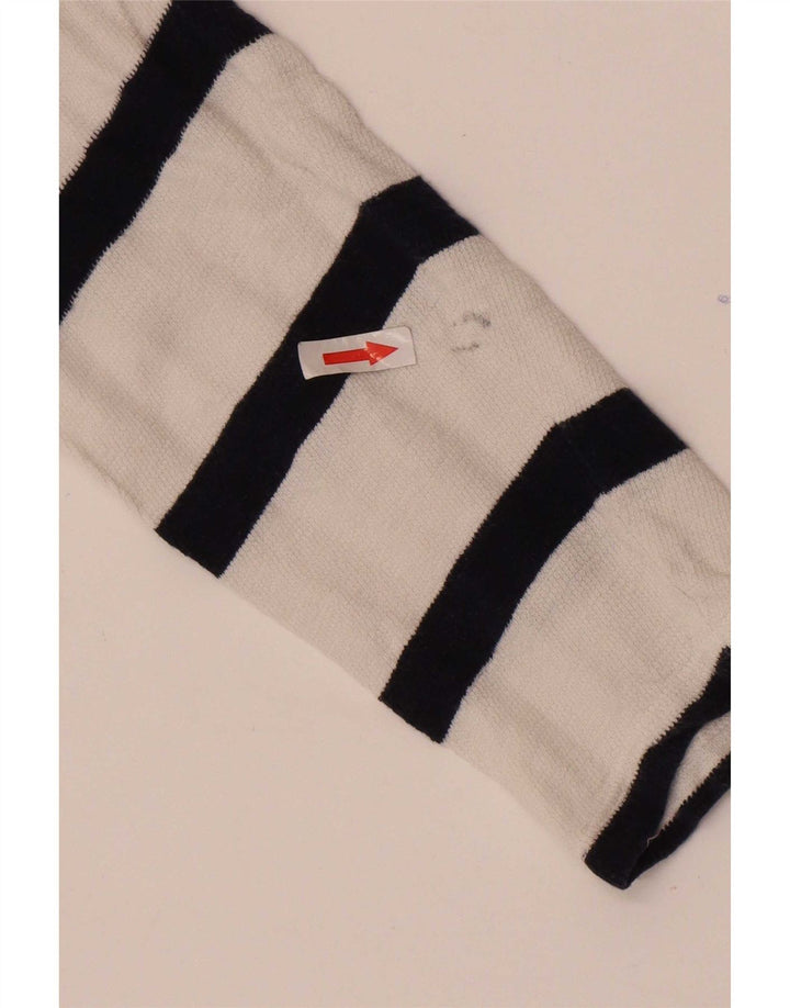 Marks & Spencer Haut à manches longues pour femme UK 12 Coton rayé blanc moyen