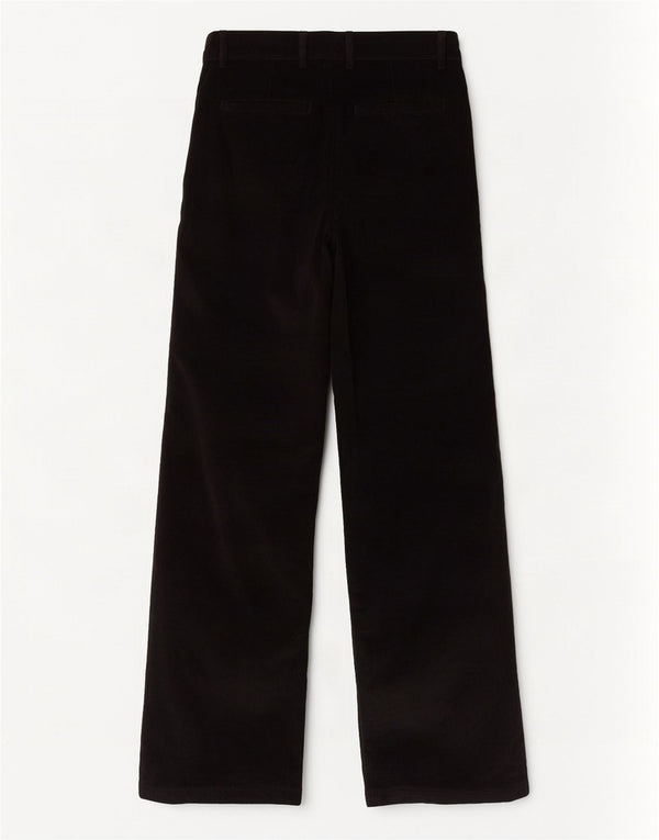 Superdry Pantalon Large En Velours Côtelé Femme W26 L33 Coton Noir