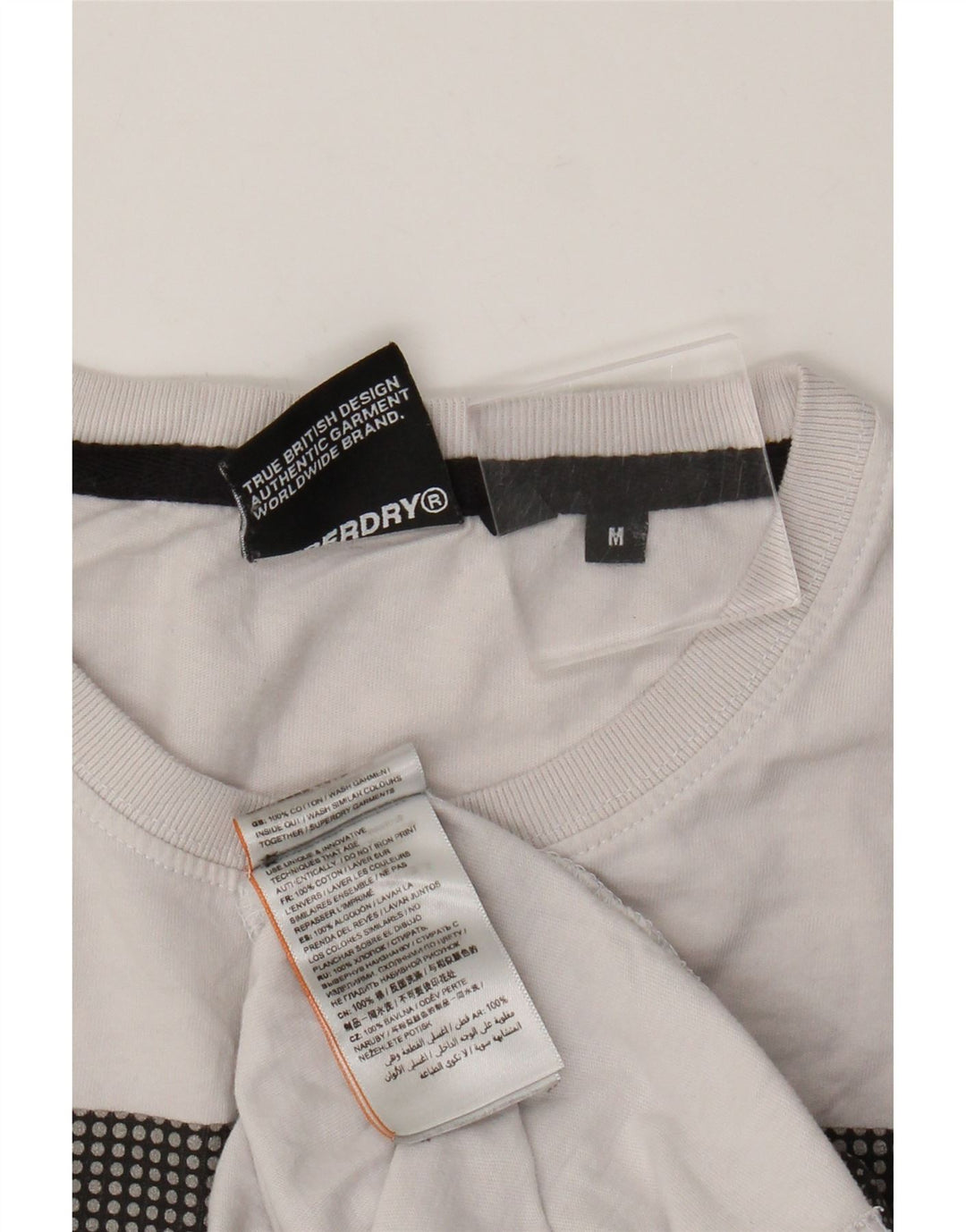 Superdry T-Shirt Graphique Homme Blanc Moyen Coton