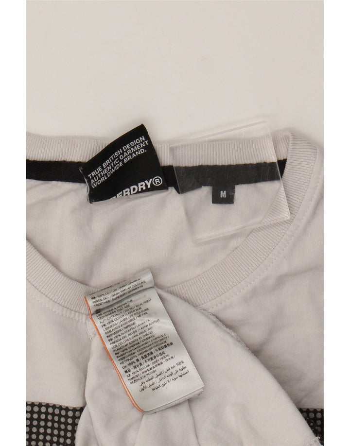 Superdry T-Shirt Graphique Homme Blanc Moyen Coton