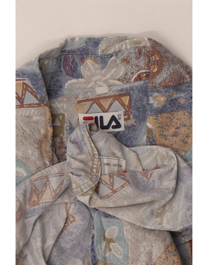 FILA Chemise à manches courtes homme 2XL coton fleuri multicolore