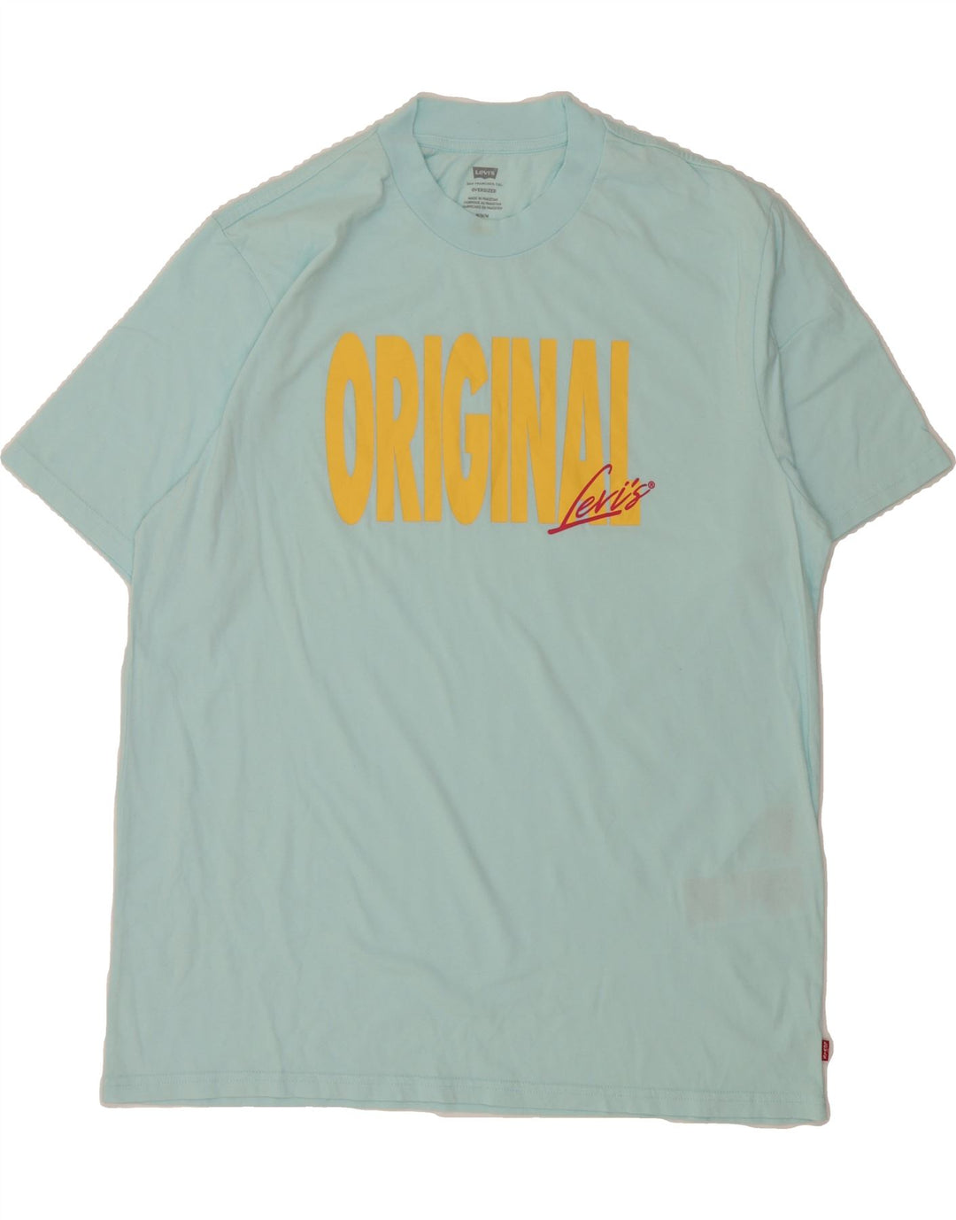 LEVI'S Mens Oversized Graphic T-Shirt Top Medium Blue Cotton Vintage Levi's and Second-Hand Levi's from Messina Hembry 
