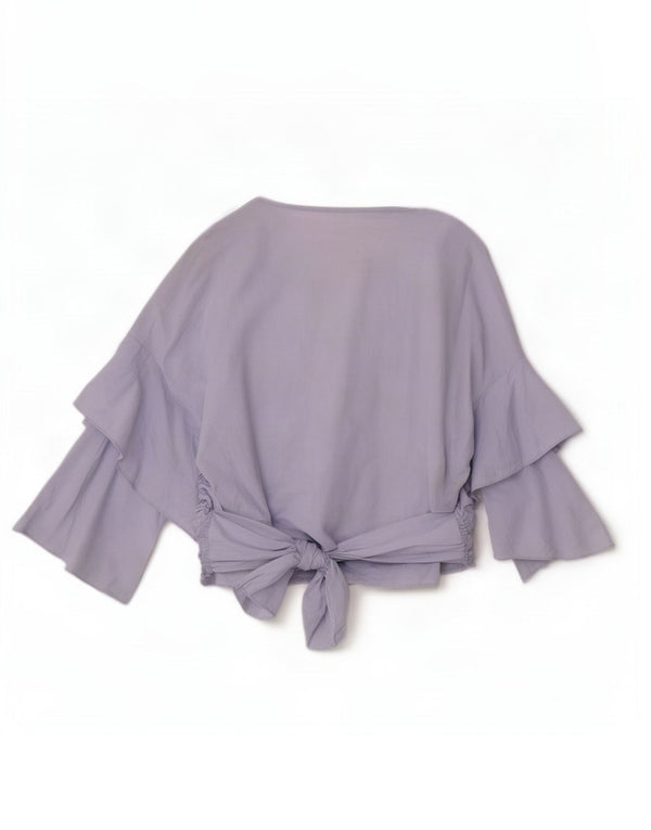 Zara Chemisier à manches 3/4 pour femme UK 10 Petit Bleu