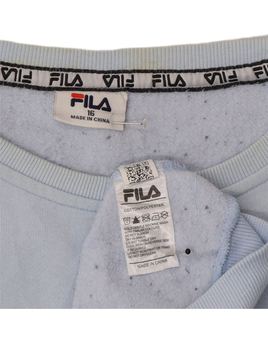 Fila Femmes Surdimensionné Crop Graphic Sweatshirt Jumper UK 16 Large Bleu