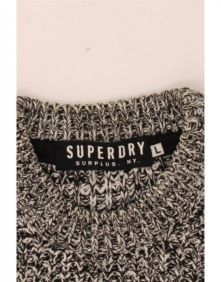 Superdry Pull ras du cou pour homme, grand, gris moucheté