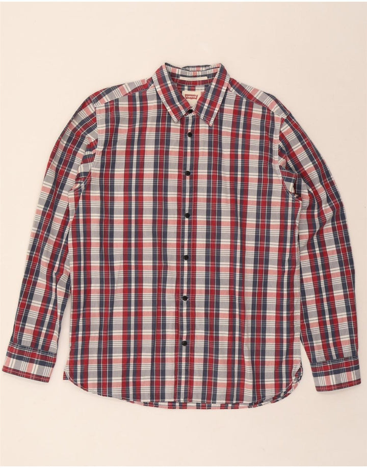 LEVI'S Mens Shirt Large Red Check Cotton Vintage Levi's and Second-Hand Levi's from Messina Hembry 