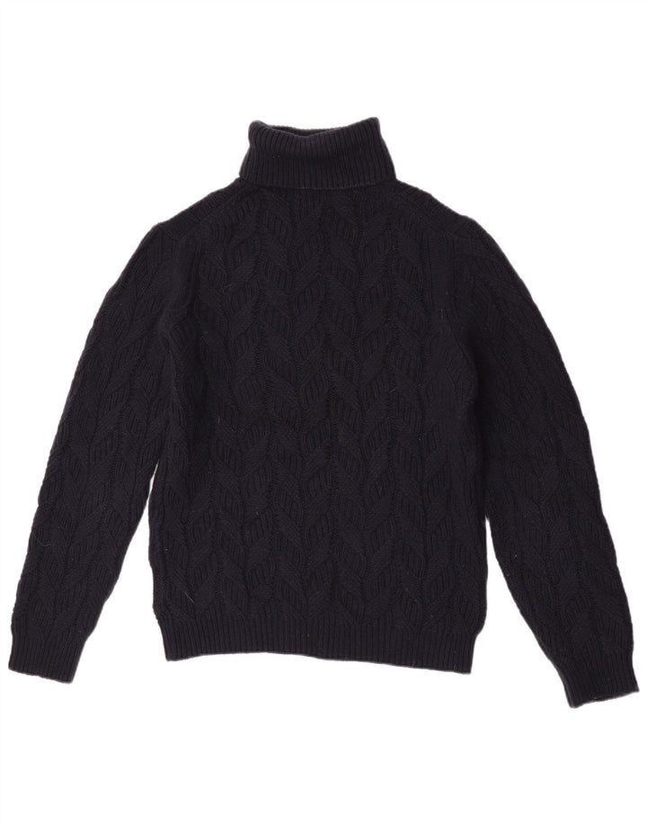 Massimo Dutti Pull col roulé pour femme UK 14 Laine bleu marine moyen