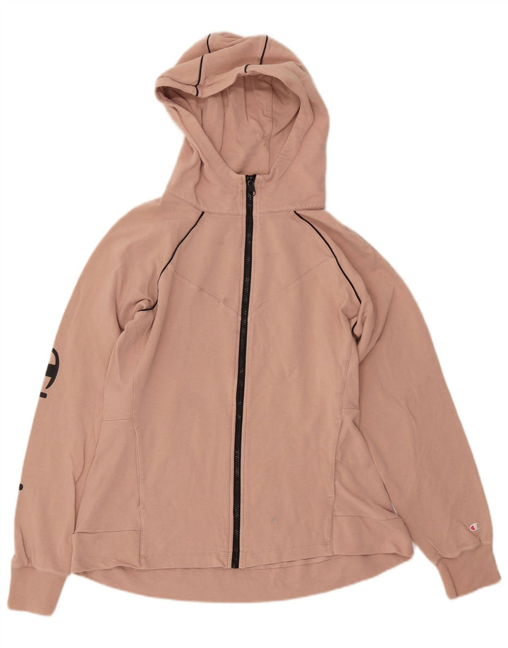 CHAMPION Pull à capuche zippé graphique pour femme UK 18 XL Rose