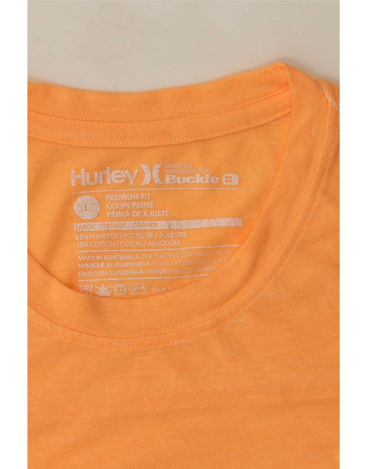 Hurley T-shirt coupe premium pour hommes, grand, orange, polyester